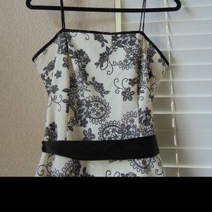 Dress Barn Party Dress Black & White Paisley Sz 8